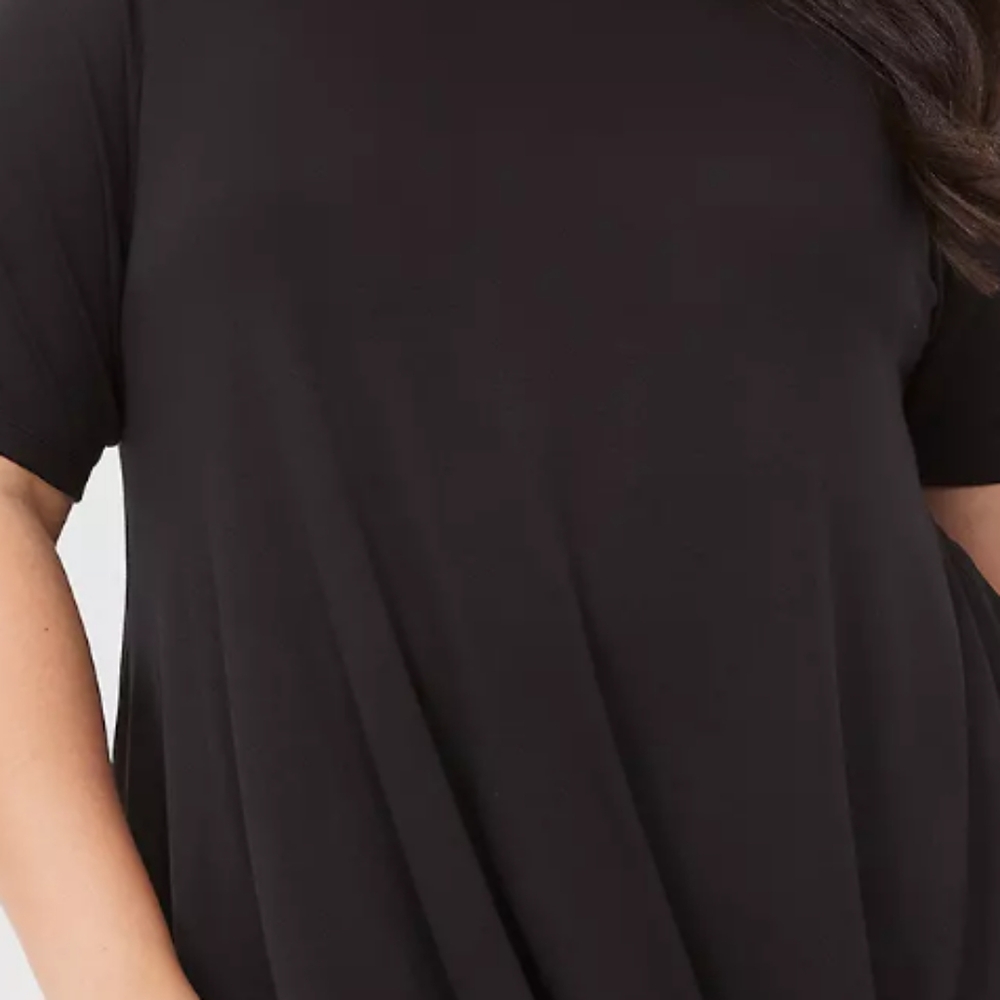 Lane Bryant Black Swing Short Sleeve Shirt